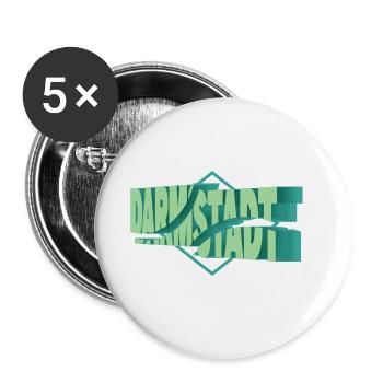 Darmstadt Deutschland Stadt 3D Schrift Skyline - Buttons groß 56 mm (5er Pack) - Weiß - Vorne