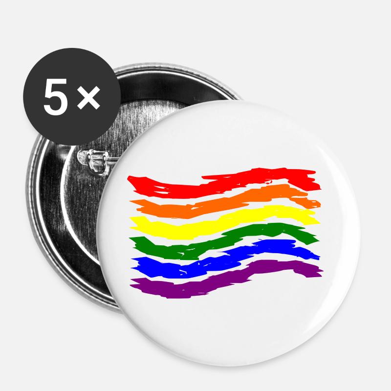 LGBT - Buttons groß 56 mm (5er Pack) - Weiß