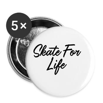 Skate for life - Buttons large 2.2''/56 mm (5-pack) - white - Front