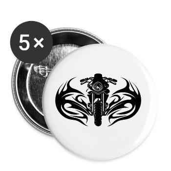 Motorcycle Racing Tattoo Splash Style - Buttons large 2.2''/56 mm (5-pack) - white - Front