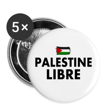 palestine libre - Buttons groß 56 mm (5er Pack) - Weiß - Vorne