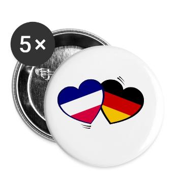 Liebe Frankreich und Deutschland - Buttons groß 56 mm (5er Pack) - Weiß - Vorne