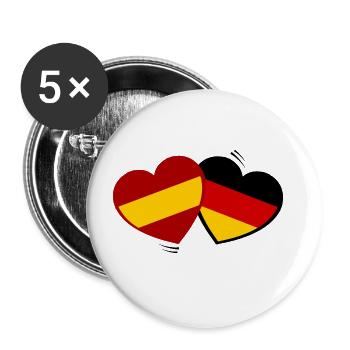The German-Spanish love - Buttons large 2.2''/56 mm (5-pack) - white - Front