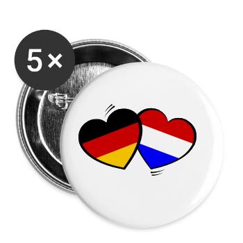 Dutch Germany Love - Buttons large 2.2''/56 mm (5-pack) - white - Front