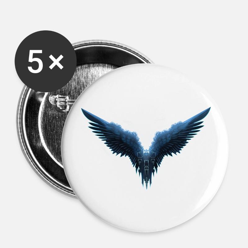 fly fly fly - Buttons large 2.2''/56 mm (5-pack) - white