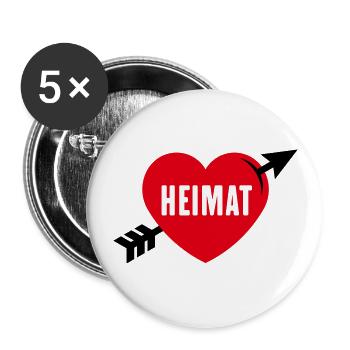 Heimatliebe (Heimat, Heimatland, Heimatstadt / 2C) - Buttons groß 56 mm (5er Pack) - Weiß - Vorne