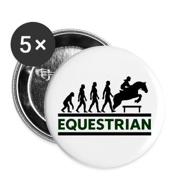 Reitsport Evolution Weibliche Reiterin Cool - Buttons groß 56 mm (5er Pack) - Weiß - Vorne