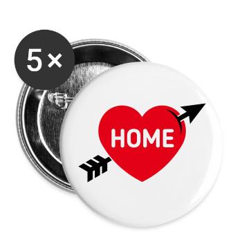 I Love My Home (Home Country / Hometown / 3C) - Buttons large 2.2''/56 mm (5-pack) - white - Front