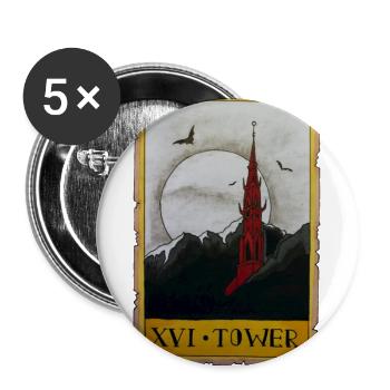La Tour - Lot de 5 grands badges (56 mm) - blanc - Devant