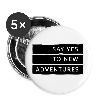 Adventures - Typography Adventure Travel Gift - Buttons large 2.2''/56 mm (5-pack) - white - Front