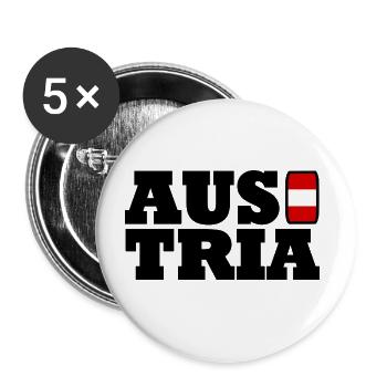 Österreich - Buttons groß 56 mm (5er Pack) - Weiß - Vorne