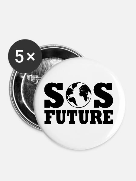 Sos future - Buttons groß 56 mm (5er Pack) - Weiß