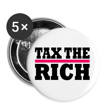Tax the rich - Buttons large 2.2''/56 mm (5-pack) - white - Front
