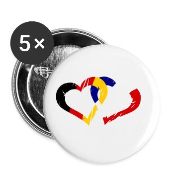 Français Amour allemand - Lot de 5 grands badges (56 mm) - blanc - Devant