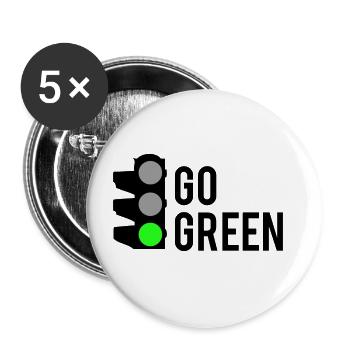 Grün werden - Buttons groß 56 mm (5er Pack) - Weiß - Vorne
