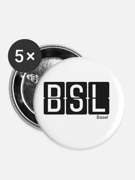 Basel - Buttons groß 56 mm (5er Pack) - Weiß