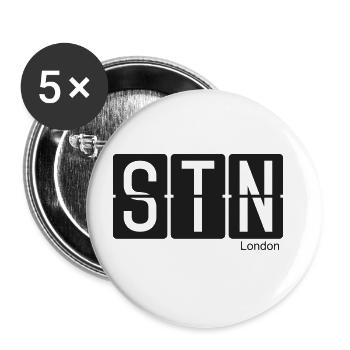 Londres Stansted - Lot de 5 grands badges (56 mm) - blanc - Devant
