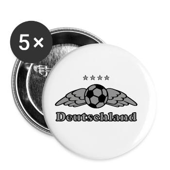 Deutsche Fußball Fans - Buttons groß 56 mm (5er Pack) - Weiß - Vorne
