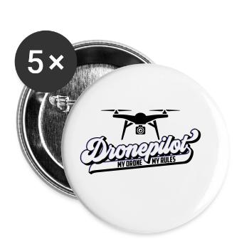 Colors can be changed | Drone pilot Dronepilot - Buttons large 2.2''/56 mm (5-pack) - white - Front