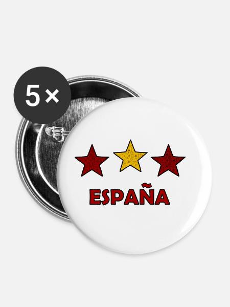 Die Spanier - Buttons groß 56 mm (5er Pack) - Weiß
