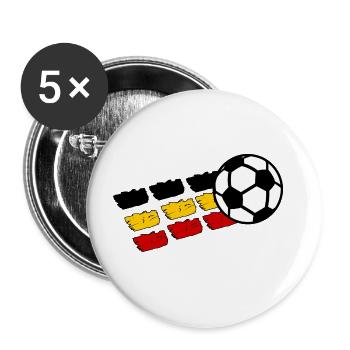 Belgische Fans - Buttons groß 56 mm (5er Pack) - Weiß - Vorne