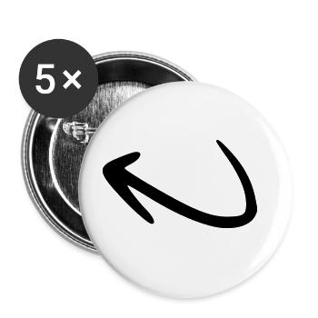 Arrow drawing sketch black - Buttons large 2.2''/56 mm (5-pack) - white - Front