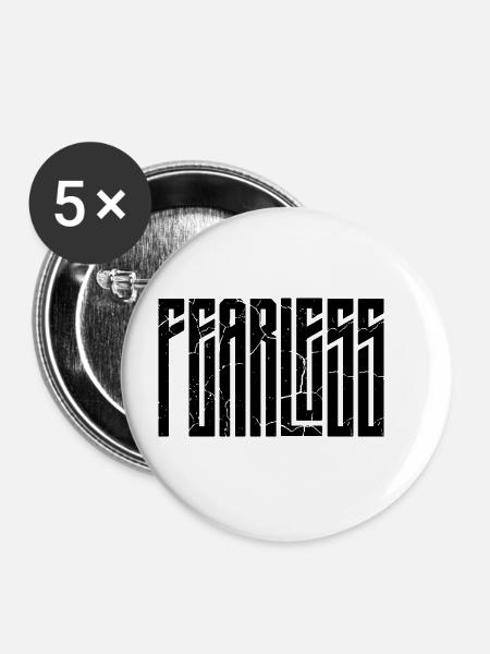Fearless - Buttons groß 56 mm (5er Pack) - Weiß