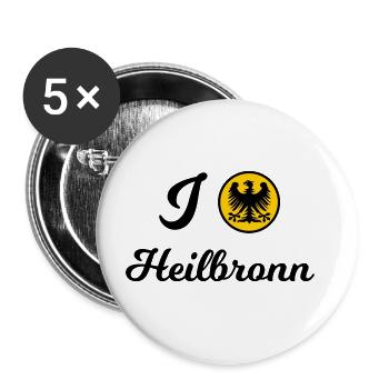 Die Heilbronner - Buttons groß 56 mm (5er Pack) - Weiß - Vorne
