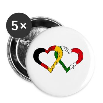 German Italian love - Buttons large 2.2''/56 mm (5-pack) - white - Front