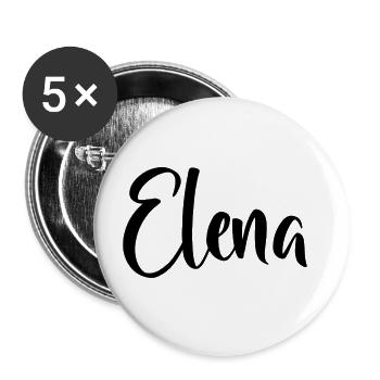 Name - Elena - Buttons large 2.2''/56 mm (5-pack) - white - Front