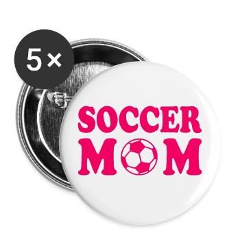 Soccer mom - Buttons large 2.2''/56 mm (5-pack) - white - Front