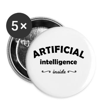 Computer Intelligence - Buttons large 2.2''/56 mm (5-pack) - white - Front