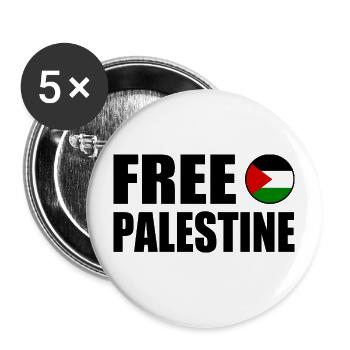 Free palestine - Buttons groß 56 mm (5er Pack) - Weiß - Vorne