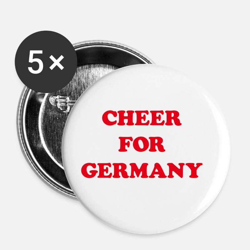 Cheer for Germany - Buttons large 2.2''/56 mm (5-pack) - white