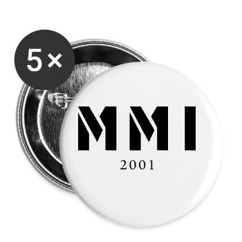 Roman numeral year of birth Made in 2001 - Buttons large 2.2''/56 mm (5-pack) - white - Front
