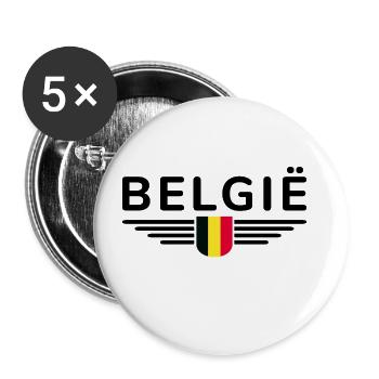 Ich liebe Belgien Design T-Shirt Outfit - Buttons groß 56 mm (5er Pack) - Weiß - Vorne