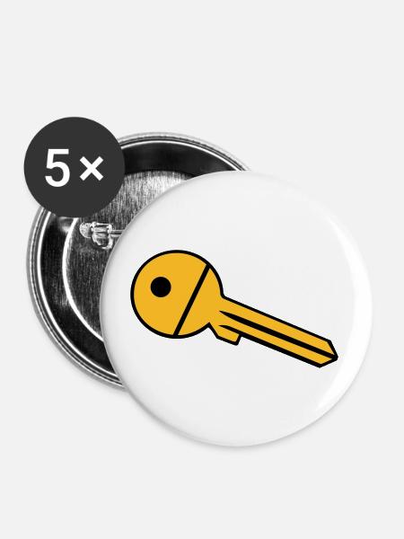 Schlüssel - Buttons groß 56 mm (5er Pack) - Weiß