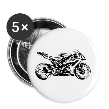 motorbike - Buttons large 2.2''/56 mm (5-pack) - white - Front