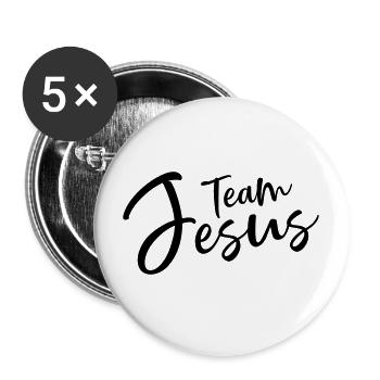 team jesus - Buttons large 2.2''/56 mm (5-pack) - white - Front