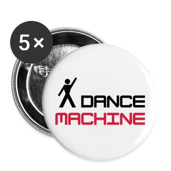 ★ Designfarben änderbar ★ Dance Machine - Buttons groß 56 mm (5er Pack) - Weiß - Vorne