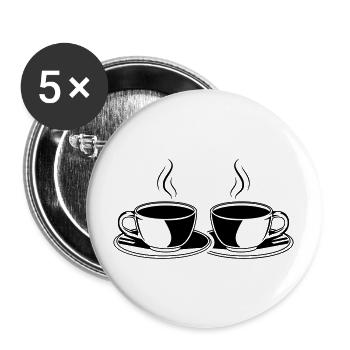 coffee cup icon - Buttons large 2.2''/56 mm (5-pack) - white - Front