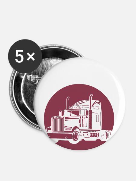 Der Lastwagen - Buttons groß 56 mm (5er Pack) - Weiß