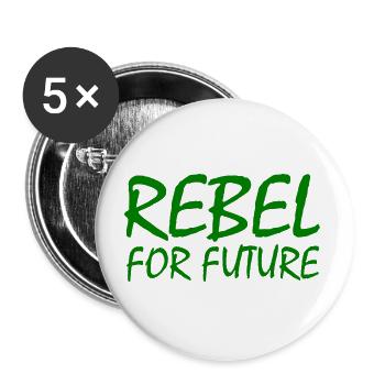 Rebel for future - Buttons large 2.2''/56 mm (5-pack) - white - Front