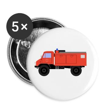 Unimog - Oldtimer - Offroad - Dispositif moteur universel - Lot de 5 grands badges (56 mm) - blanc - Devant