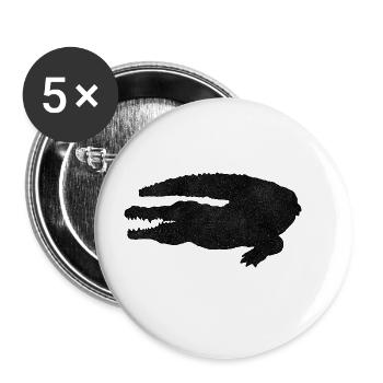 Krokodil - Buttons groß 56 mm (5er Pack) - Weiß - Vorne