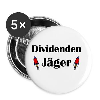 Der Dividendenjäger - Buttons groß 56 mm (5er Pack) - Weiß - Vorne