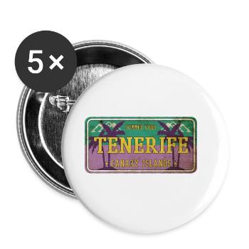 Tenerife Summer Sun Beach Sea Palms Holiday - Buttons large 2.2''/56 mm (5-pack) - white - Front