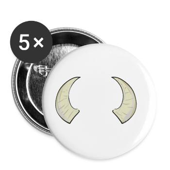 zwei hörner horn bulle widder symbol - Buttons groß 56 mm (5er Pack) - Weiß - Vorne