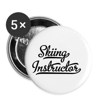 Moniteur de ski - Lot de 5 grands badges (56 mm) - blanc - Devant