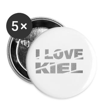 Kiel Germany City Font Skyline I Love - Buttons large 2.2''/56 mm (5-pack) - white - Front